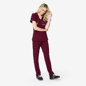 Figs Scrubs Burgundy Sz xS tall